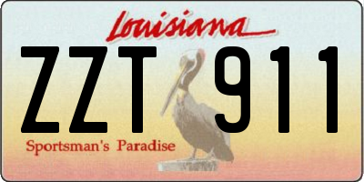 LA license plate ZZT911