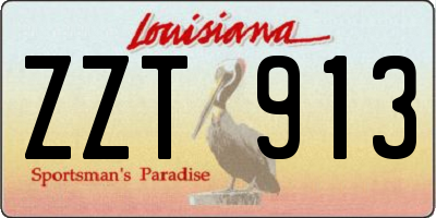 LA license plate ZZT913