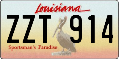 LA license plate ZZT914