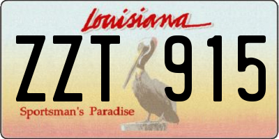 LA license plate ZZT915