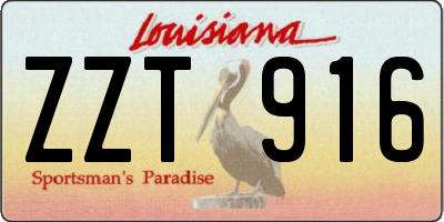 LA license plate ZZT916