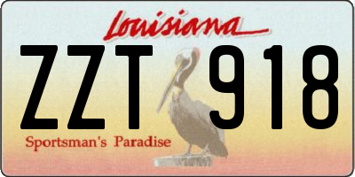 LA license plate ZZT918