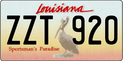 LA license plate ZZT920