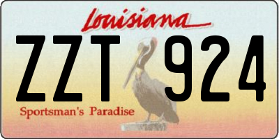 LA license plate ZZT924