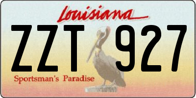 LA license plate ZZT927