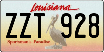 LA license plate ZZT928