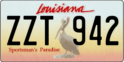 LA license plate ZZT942