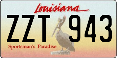 LA license plate ZZT943