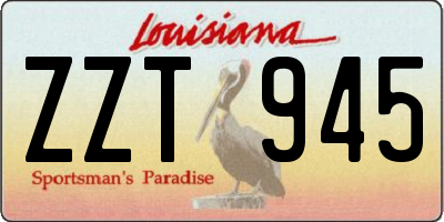 LA license plate ZZT945