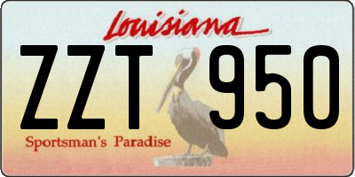 LA license plate ZZT950