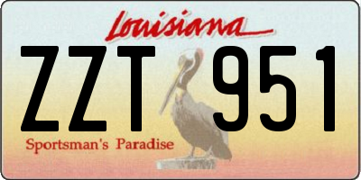 LA license plate ZZT951