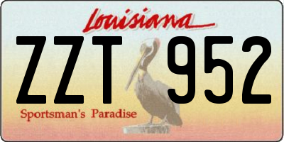 LA license plate ZZT952