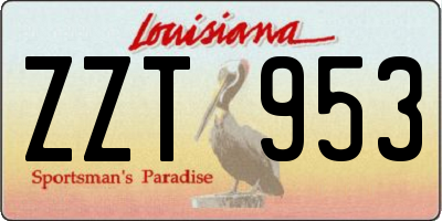 LA license plate ZZT953