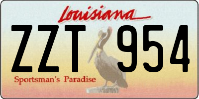 LA license plate ZZT954