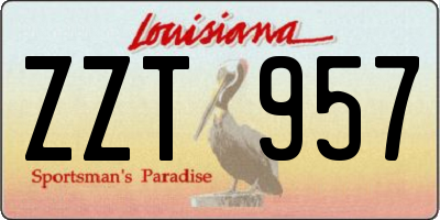 LA license plate ZZT957