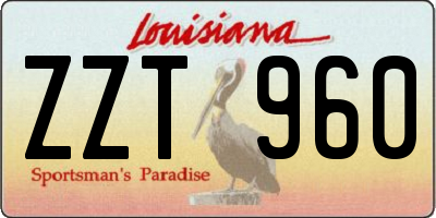 LA license plate ZZT960