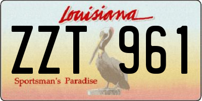 LA license plate ZZT961