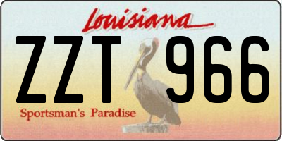LA license plate ZZT966