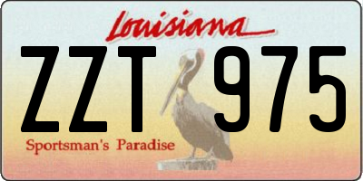 LA license plate ZZT975
