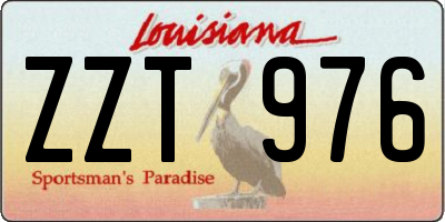 LA license plate ZZT976