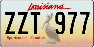 LA license plate ZZT977