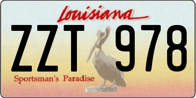 LA license plate ZZT978
