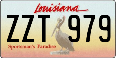 LA license plate ZZT979