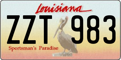 LA license plate ZZT983