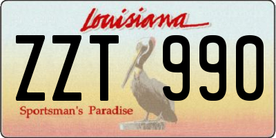 LA license plate ZZT990