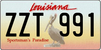 LA license plate ZZT991