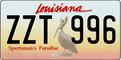 LA license plate ZZT996