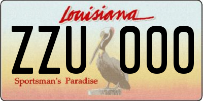 LA license plate ZZU000