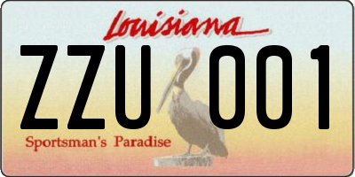 LA license plate ZZU001