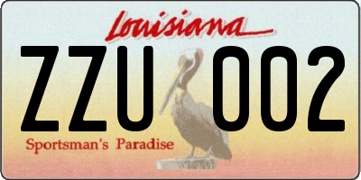 LA license plate ZZU002
