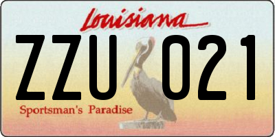 LA license plate ZZU021