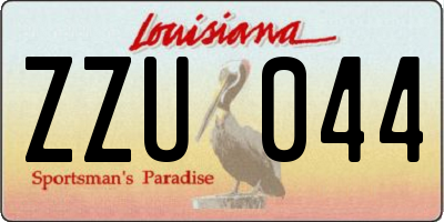 LA license plate ZZU044