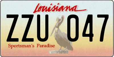 LA license plate ZZU047