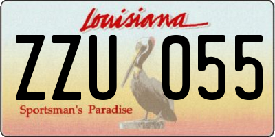LA license plate ZZU055