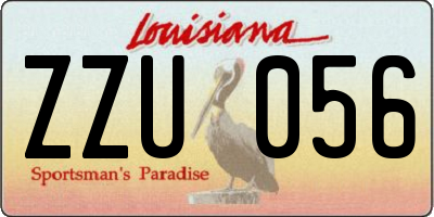 LA license plate ZZU056