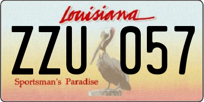 LA license plate ZZU057