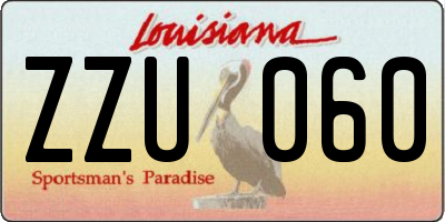 LA license plate ZZU060
