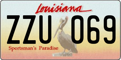 LA license plate ZZU069
