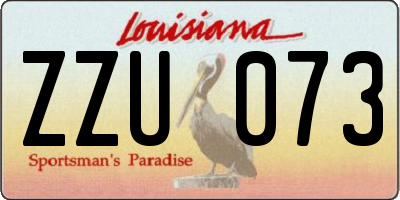 LA license plate ZZU073