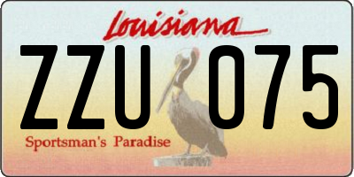 LA license plate ZZU075