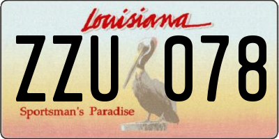 LA license plate ZZU078