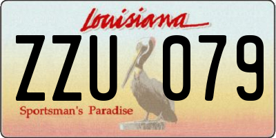 LA license plate ZZU079