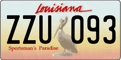 LA license plate ZZU093