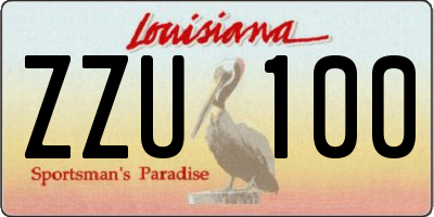 LA license plate ZZU100