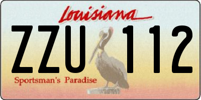 LA license plate ZZU112