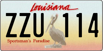 LA license plate ZZU114